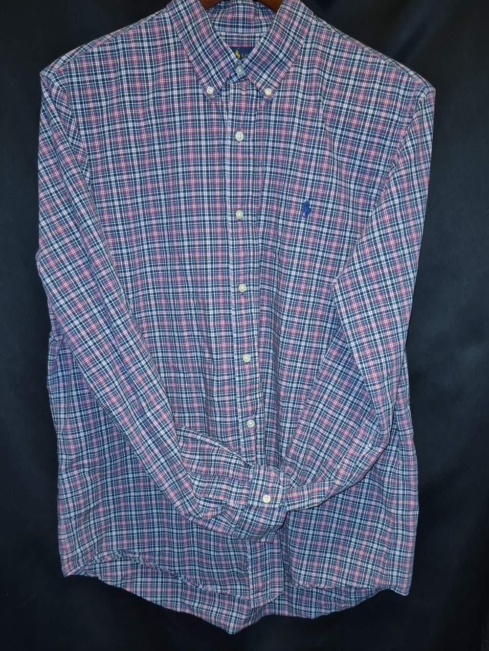 Polo by Ralph Lauren Pink & Blue Plaid Button-Down Shirt XL
